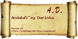 Andaházy Darinka névjegykártya